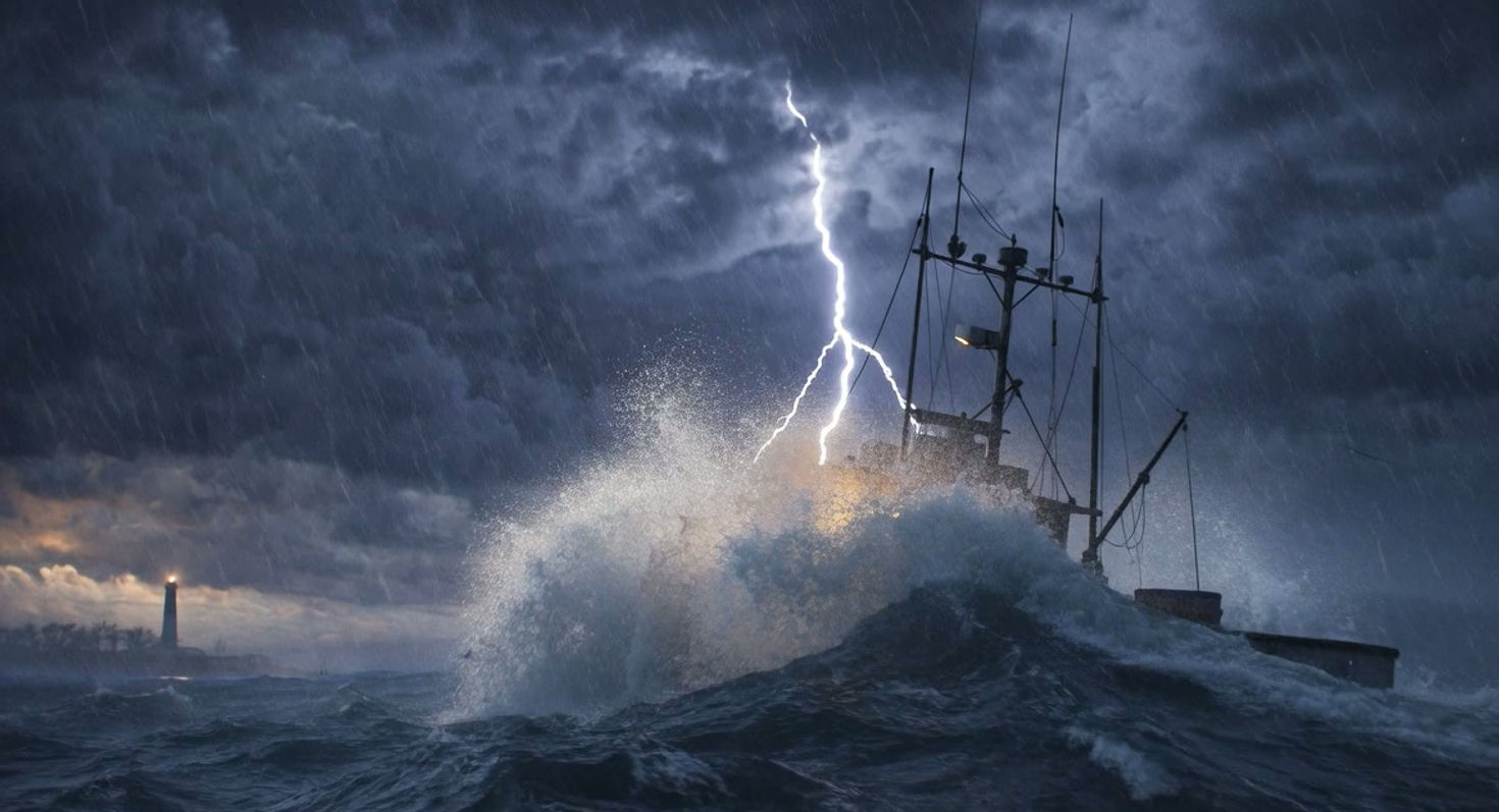 Between the Tides Ship at Sea